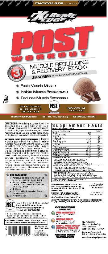 Extreme Edge Post Workout Chocolate Flavor - supplement