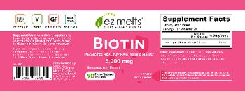 EZ Melts Biotin 5,000 mcg Strawberry Burst - supplement