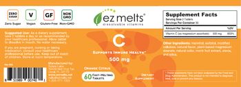 EZ Melts C 500 mg Orange Citrus - supplement
