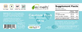 EZ Melts Calcium Plus 500 mg Strawberry Smoothie - supplement