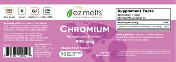 EZ Melts Chromium 400 mcg Orange Fruit Punch - supplement