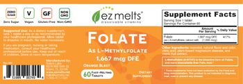 EZ Melts Folate 1,667 mcg DFE Orange Blast - supplement