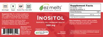 EZ Melts Inositol 500 mg Cherry Blast - supplement