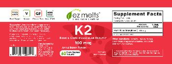 EZ Melts K2 100 mcg Apple Berry Fusion - supplement