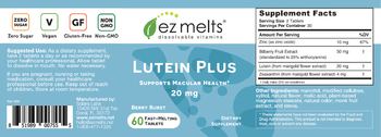 EZ Melts Lutein Plus 20 mg Berry Burst - supplement