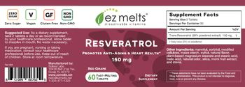 EZ Melts Resveratrol 150 mg Red Grape - supplement