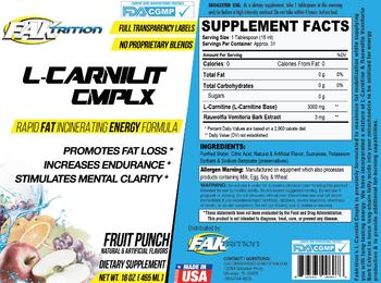 Faktrition L-Carnilit Cmplx Fruit Punch - supplement