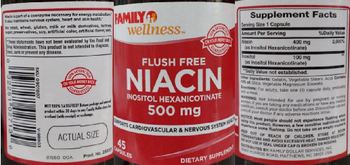 Family Wellness Flush Free Niacin 500 mg - supplement