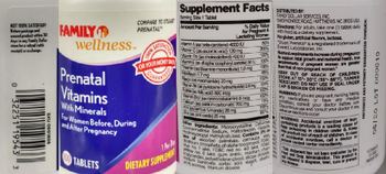 Family Wellness Prenatal Vitamins with Minerals - supplement
