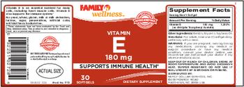 Family Wellness Vitamin E 180 mg - supplement