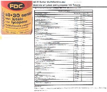 FDC All 30 Senior With Lutein And Lycopene - supplement