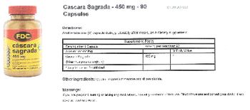 FDC Cascara Sagrada 450 mg - herbal supplement