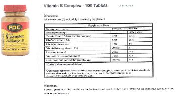 FDC Vitamin B Complex - supplement