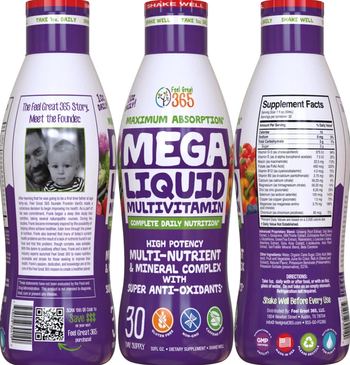 Feel Great 365 Mega Liquid Multivitamin - supplement