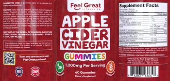 Feel Great Vitamin Co. Apple Cider Vinegar Gummies 1,000 mg - supplement