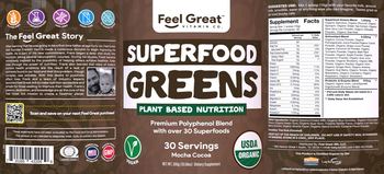 Feel Great Vitamin Co. Superfood Greens Mocha Cocoa - supplement