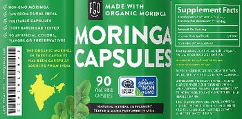 FGO (Feel Good Organics) Moringa Capsules - natural herbal supplement