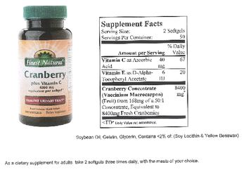 Finest Natural Cranberry Plus Vitamin C - supplement