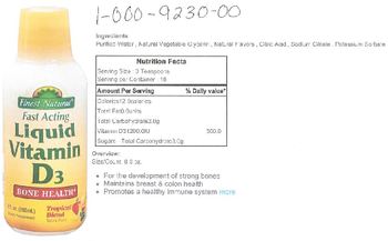Finest Natural Fast Acting Liquid Vitamin D3 Tropical Blend - supplement
