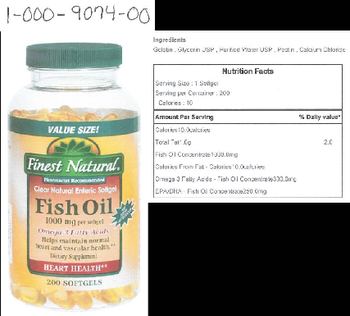 Finest Natural Fish Oil 1000 mg - supplement
