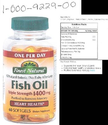 Finest Natural Fish Oil Triple Strength 1400 mg - supplement