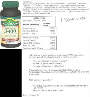 Finest Natural Timed Release B-100 B-Complex Vitamins - supplement