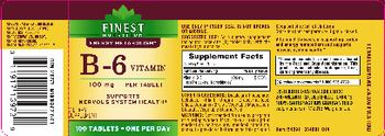 Finest Nutrition B-6 Vitamin - supplement