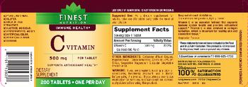 Finest Nutrition C Vitamin 500 mg - supplement