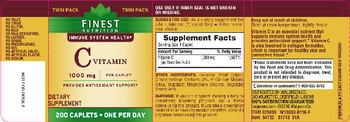 Finest Nutrition C Vitiamin 1000 mg - supplement