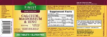 Finest Nutrition Calcium, Magnesium & Zinc - supplement