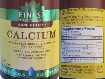 Finest Nutrition Calcium - supplement