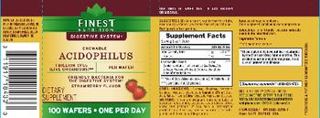 Finest Nutrition Chewable Acidophilus Strawberry Flavor - supplement