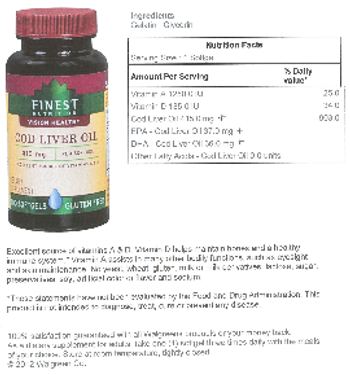 Finest Nutrition Cod Liver Oil - supplement