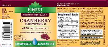 Finest Nutrition Cranberry Plus Vitamin C 4200 mg - supplement
