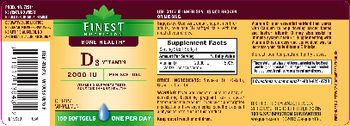 Finest Nutrition D3 Vitamin 2000 IU - supplement