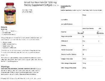Finest Nutrition Double Strength Fish Oil 1200 mg - supplement