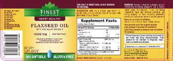 Finest Nutrition Flaxseed Oil 1000 mg With 600 mg of Omega-3 - supplement