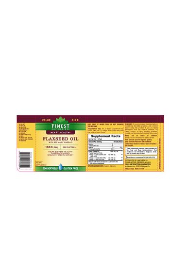 Finest Nutrition Flaxseed Oil 1000 mg With 600 mg Of Omega-3 - supplement