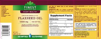 Finest Nutrition Flaxseed Oil 1300 mg - supplement