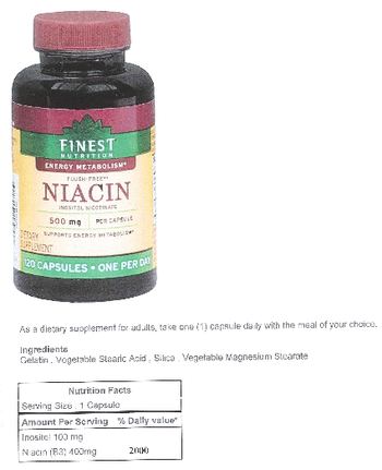 Finest Nutrition Flush-Free Niacin - supplement