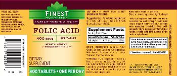 Finest Nutrition Folic Acid 400 mcg - supplement
