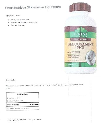 Finest Nutrition Glucosamine HCl - supplement