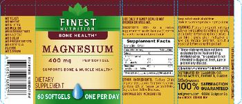 Finest Nutrition Magnesium 400 mg - supplement