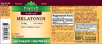 Finest Nutrition Melatonin 3 mg - supplement