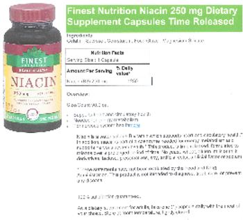 Finest Nutrition Niacin 250 mg - supplement