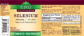 Finest Nutrition Selenium 200 mcg - supplement