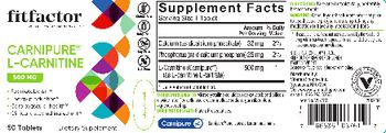 Fitfactor Carnipure L-Carnitine 500 mg - supplement