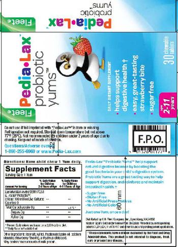 Fleet Pedia-Lax Probiotic Yums - daily supplement