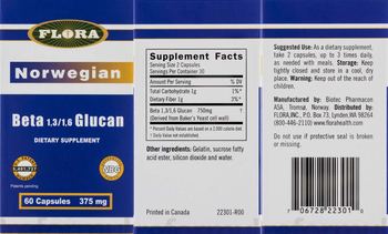 Flora Norwegian Beta 1,3/1,6 Glucan - supplement