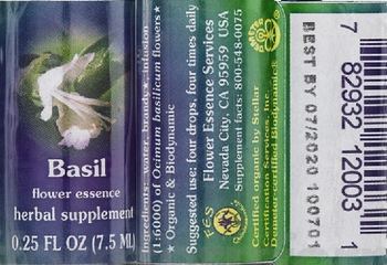 Flower Essence Services Basil Flower Essence - herbal supplement